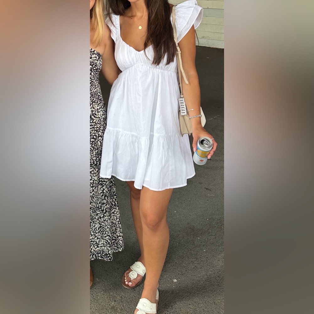Abercrombie & Fitch White Mini Babydoll Dress